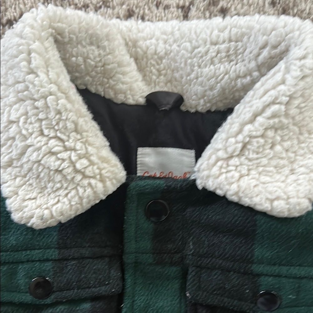 Kids Green and Black Plaid Jacket - Picture 3 of 4
